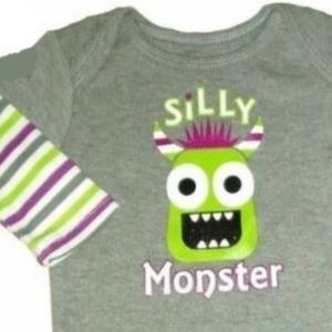 Silly Monster Bodysuit Halloween Boys Kids Green